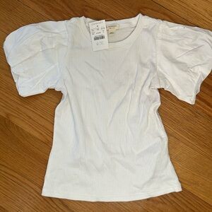 Crewcuts White Puff Sleeve Tee